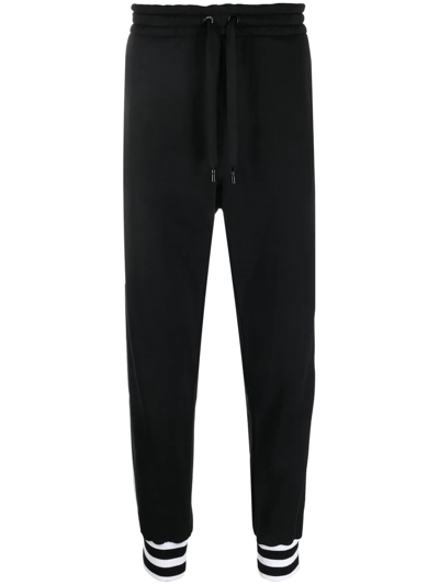 Dolce & Gabbana Logo-patch Side-stripe Sweatpants In Black