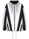 Balmain Color Block Patterned Multicuts Nylon Windbreaker In Black
