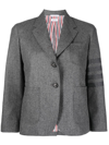 Thom Browne 4-bar Stripe Single-breasted Blazer In Grey