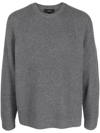 Vince Raglan Ribbed Crewneck Sweater In Grey