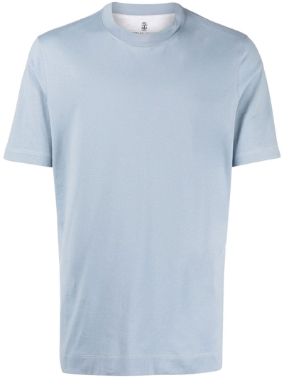 Brunello Cucinelli Crew-neck T-shirt In Blue | ModeSens
