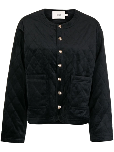 B+ab Quilted Velvet Jacket In Black