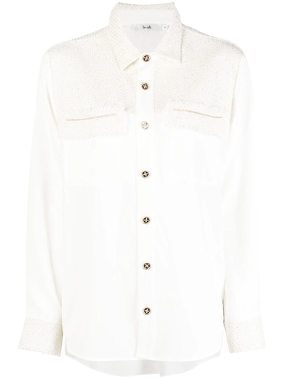 B+ab Long-sleeve Button-up Shirt In White