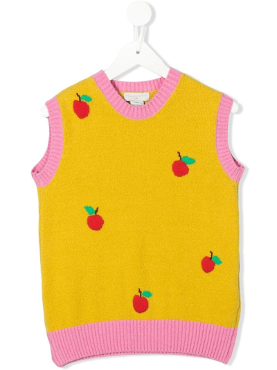 Stella Mccartney Kids' Knit Cotton-blend Vest In Yellow