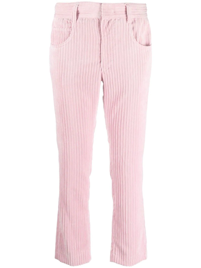 Isabel Marant Milorsy High-rise Corduroy Wide-leg Pants In Pink