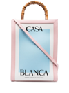 CASABLANCA LOGO-PRINT BAMBOO-HANDLE TOTE BAG