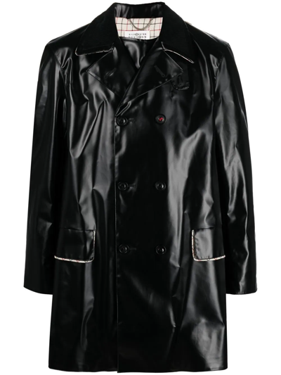 MAISON MARGIELA COATED DOUBLE-BREASTED COAT