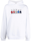 Moncler Duck-print Cotton Hoodie In White