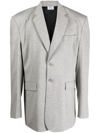 Vetements Single-breasted Shoulder-pad Blazer In Grey