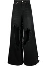 VETEMENTS DISTRESSED WIDE-LEG JEANS