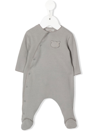 Teddy & Minou Babies' Cat-patch Long-sleeve Pyjamas In Grey