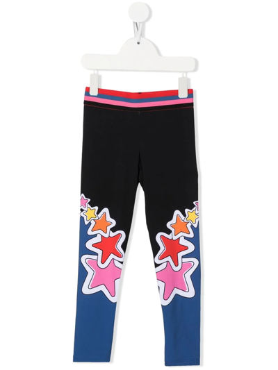 Stella Mccartney Kids' Star-print Leggings In Nero