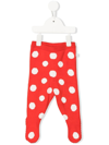 Stella Mccartney Polka-dot Knit Leggings In Red