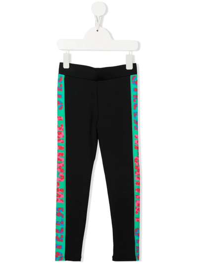 Stella Mccartney Kids' Logo-print Slip-on Leggings In Black