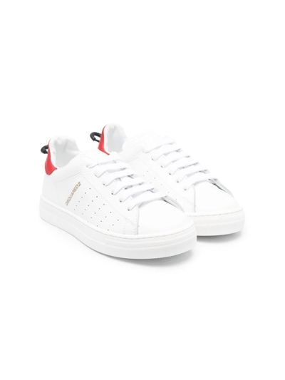 Dsquared2 Kids' Low-top Leather Trainers In White