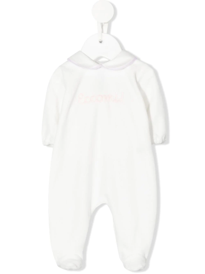 Little Bear Babies' Logo-embroidered Cotton Pyjamas In White