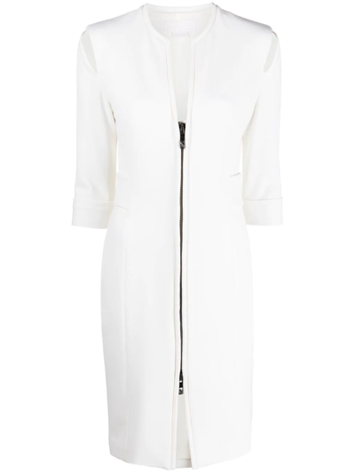Genny Cut-out Fitted Midi Dress In White
