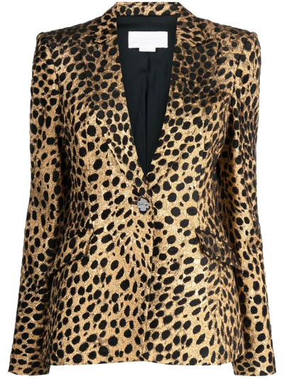 Genny Leopard-print Single-breasted Blazer In Black