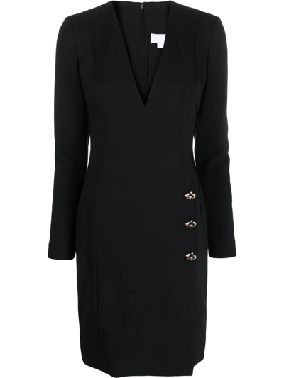 Genny Black Buttons-detailed Dress