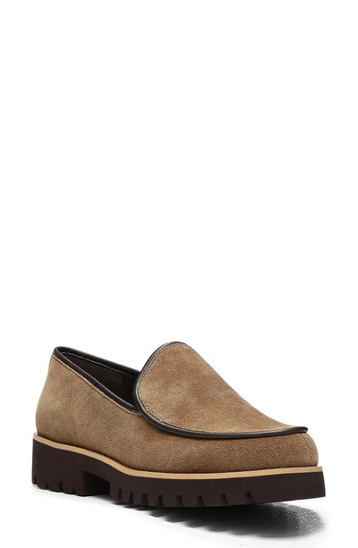 Donald Pliner Patent Platform Loafer In Biscotti