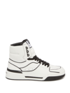 Dolce & Gabbana High Sneakers In Black And White Nappa In White