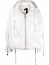 Khrisjoy Logo Drawstring Puffer Jacket In White