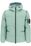 STONE ISLAND HOODED DOWN JACKET IN GARMENT DYED CRINKLE REPS R-NY