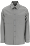 Fendi Giubbotto Houndstooth Reversible Shirt Jacket In White,black