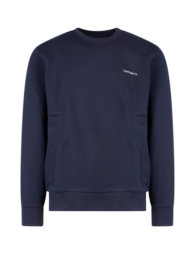 Carhartt Embroidered-logo Cotton Sweatshirt In Blue