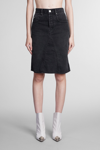 Isabel Marant Étoile Fiali A-line Denim Midi Skirt In Black