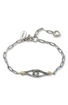 Samuel B. Stainless Steel 18k Gold Paperclip Loop Bracelet In Silver And Gold