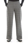 Maxstudio Max Studio Double Knit Wide Leg Pants In Grey/ Black Window Pane