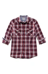 Flag And Anthem Franklin Vintage Long Sleeve Plaid Button-up Shirt In Red/navy/white