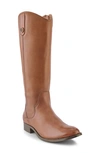 Frye Marissa Medallion Inside Zip Boot In Cognac