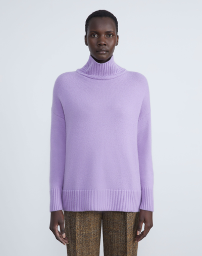 Lafayette 148 Cashmere Stand Collar Jumper In Purple