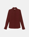 Lafayette 148 Silk Double Georgette Blouse In Brown