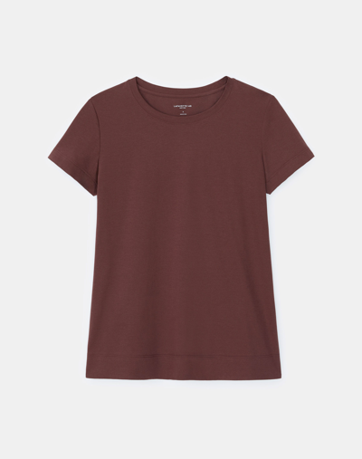 Lafayette 148 Plus-size Cotton Jersey Modern Tee In Brown