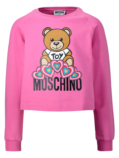 Moschino Kids Sweatshirt For Girls In Fuchsia