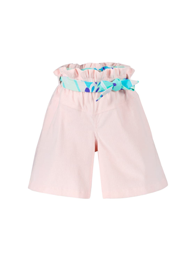 Emilio Pucci Kids Shorts For Girls In Pink