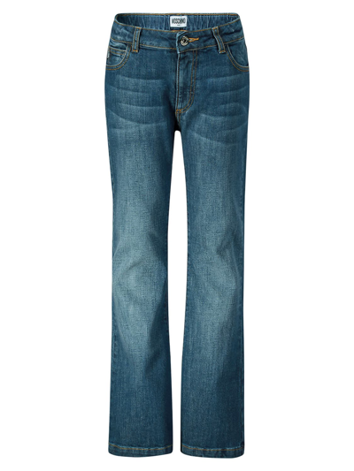 Moschino Kids Jeans For Girls In Blue