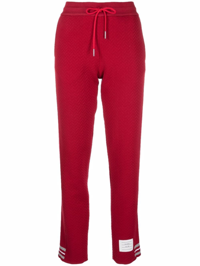 Thom Browne Cricket Stripe Track Trousers In Red