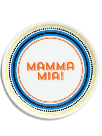 Bitossi Home 6 Piece Mamma Mia Pizza Plate Set In White