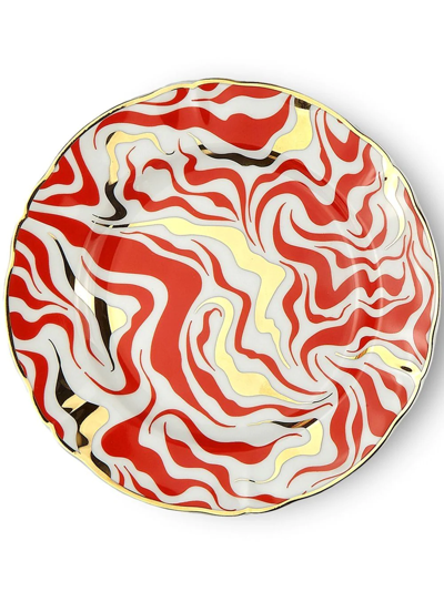 Bitossi Home Tempesta Four-set Dessert Plate In Multicolor