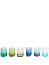 Bitossi Home Assorted Tumblers Six-set Glasses In Blue