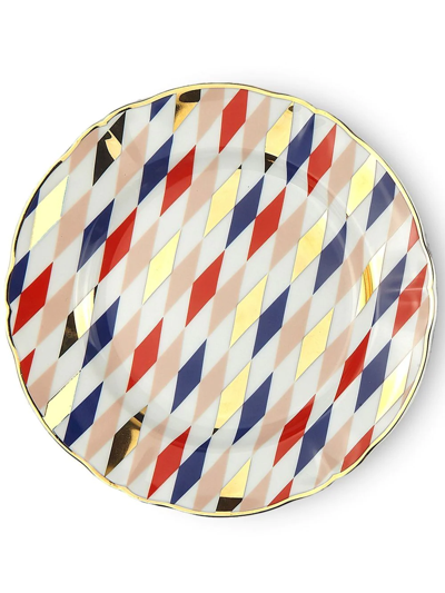 Bitossi Home Quadri Dessert Plate In Multicolor