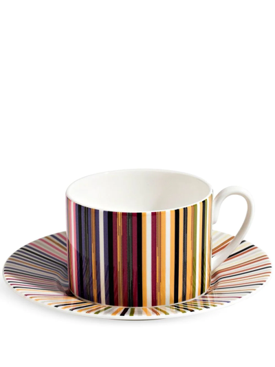 Missoni Striped Jenkins Teacup And Saucer In Multicolour