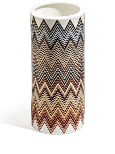 Missoni Zig Zag Jarris High Vase In Neutrals