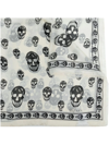 Alexander Mcqueen Skull-print Silk Scarf In White