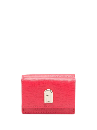 Furla Plaque-detail Leather Wallet In Pink