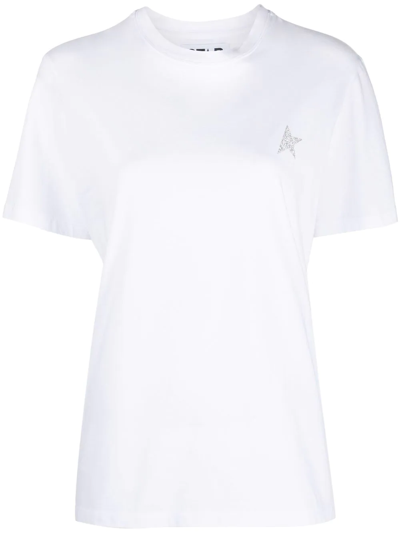 GOLDEN GOOSE GLITTER-LOGO COTTON T-SHIRT